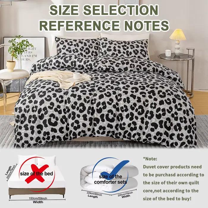 Ensemble de housse de couette imprimé léopard 3 pièces