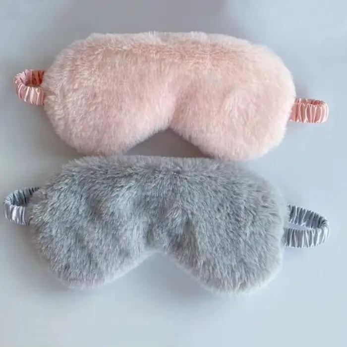 Masque de sommeil en peluche doux avec les yeux bandés