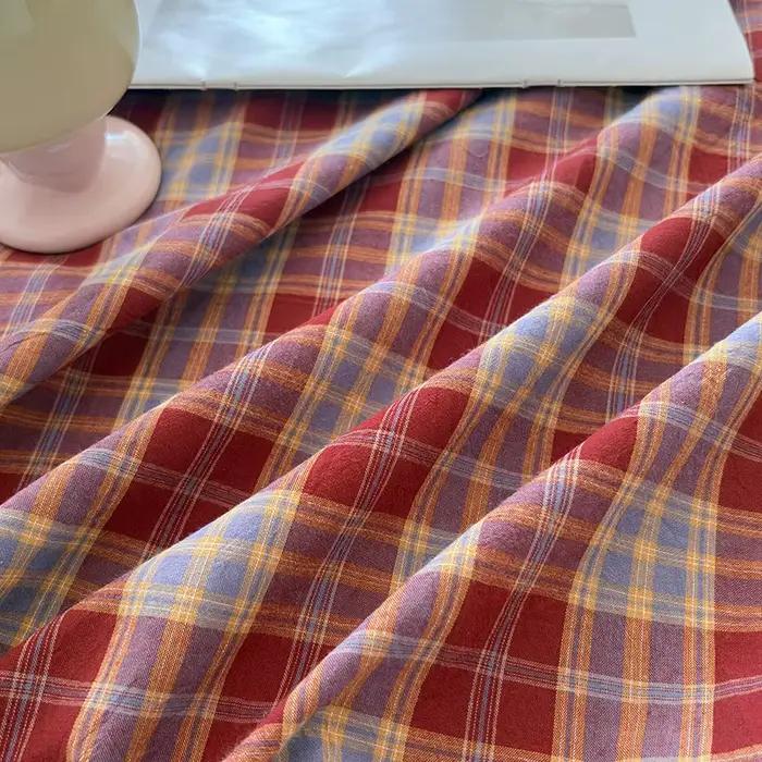 Drap plat en coton 100% teint en fil
