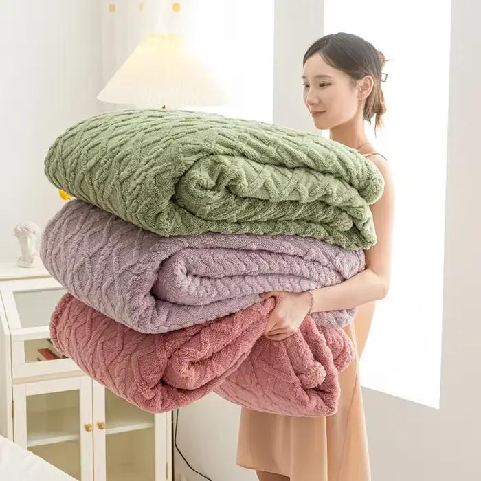 Optics-Couverture Sherpa Smile en laine d'agneau