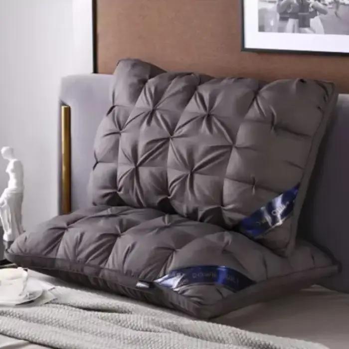 Oreillers de luxe en duvet d'oie blanche, 48x74cm, anti-basse, King Queen, literie 100% coton, Style 3D, oreiller rectangulaire, cadeau pour amoureux