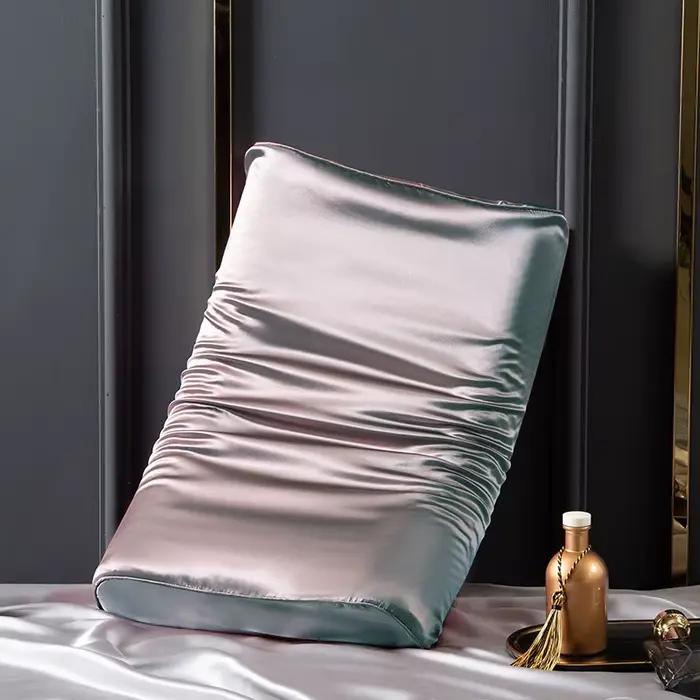 22 Momme 6A 100% taie d'oreiller en soie de mûrier pour oreiller en Latex et mousse à mémoire de forme solide housse de coussin peau de cheveux protéger étui décoratif