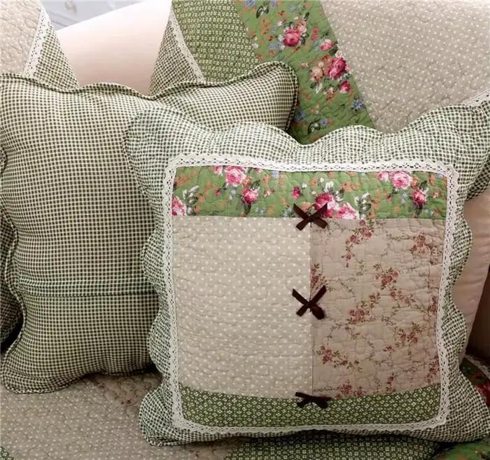 Taie d'oreiller en tissu matelassé pastoral