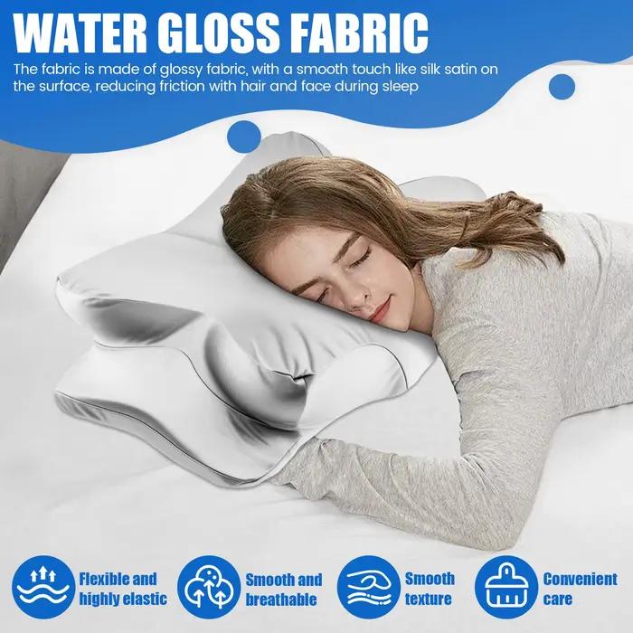 Housse de coussin de Contour en forme de papillon, avec fermeture à glissière, taie d'oreiller douce et lisse pour le cou Cervical, sans remplissage inclus