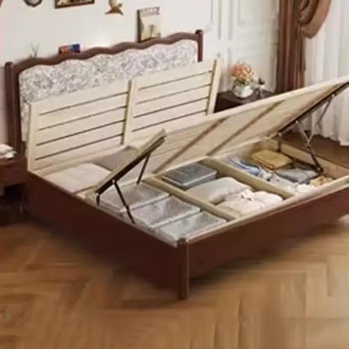 Lit Vintage fantaisie nordique rembourré esthétique cadre De lit De luxe salon princesse Cama De Lujo Para dortoir meubles De chambre