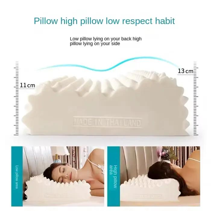 TAIHI Thaïlande latex oreiller Massage cervical orthopédique cou douleur oreillers pour dormir confortable et respirant cadeau pour les hommes