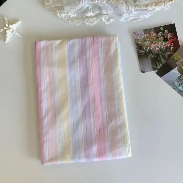 Tissu imprimé Floral bleu rose à rayures avec nœud papillon