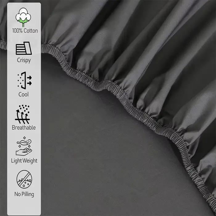 Drap-housse 100% coton avec bande élastique, housse de matelas réglable antidérapante 140/160/180/200 cm pour lit simple, double, queen, king