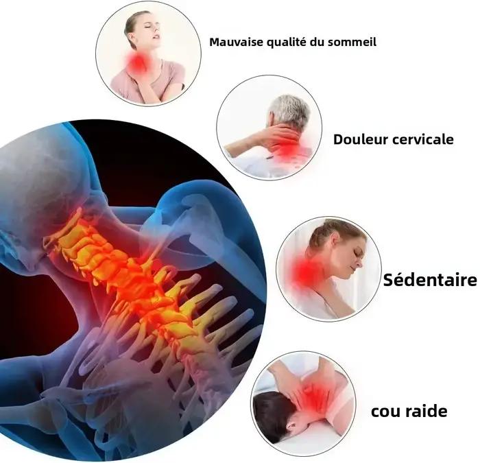 Oreiller de Massage Cervical avec civière de cou et d'épaule pour soulager la douleur