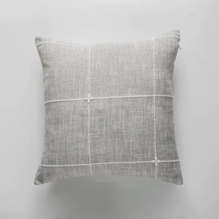 Juste de coussin en coton et lin, 60x60cm, lingette écarlate, taie d'oreiller pour salon, optique, respirant