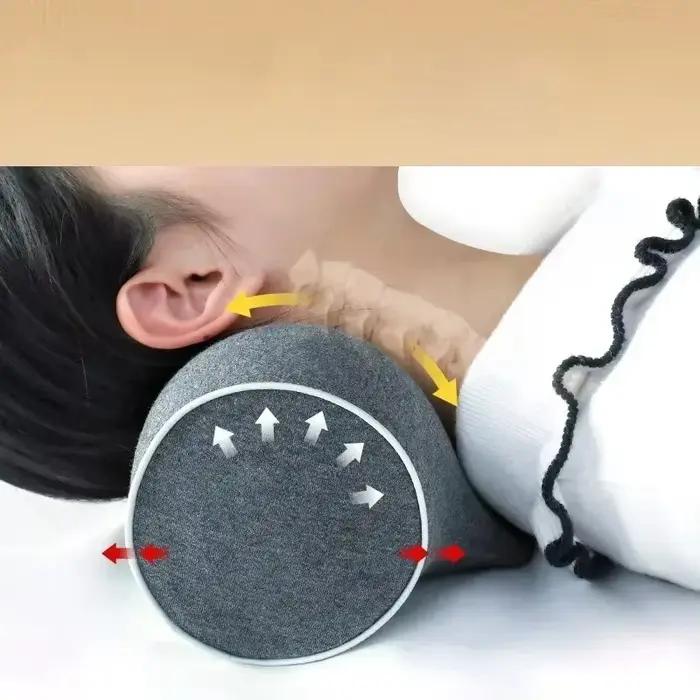 Oreiller de traction anti-arc pour la colonne cervicale, noyau en coton à mémoire de forme, housse en pur coton, oreiller cervical portable, confortable