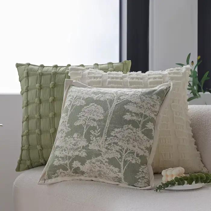 Juste de coussin de luxe vert clair français