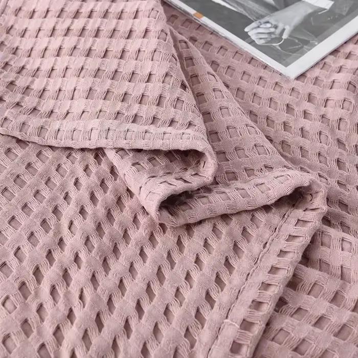 Couverture de lit en coton gaufré à carreaux pour l'été