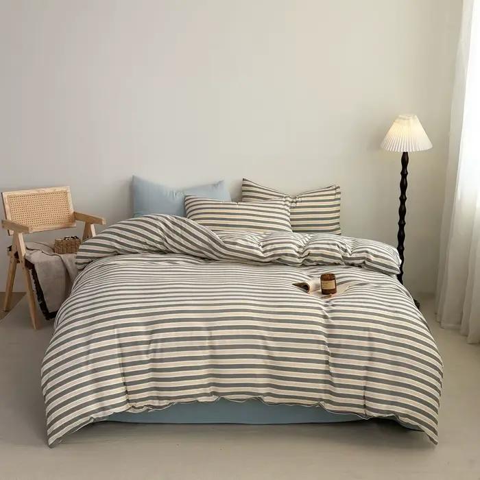 Housse de couette imprimée à rayures