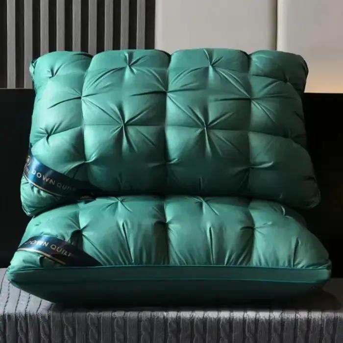 Oreillers de luxe en duvet d'oie blanche, 48x74cm, anti-basse, King Queen, literie 100% coton, Style 3D, oreiller rectangulaire, cadeau pour amoureux