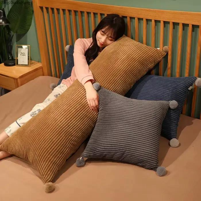 Taie d'oreiller longue en velours, 60/85/120/150cm, couleur unie, douce et confortable, Double amant, pour dormir