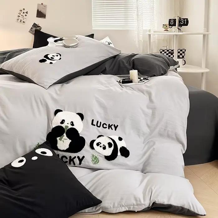 Parure de lit en coton 100% motif Panda mignon