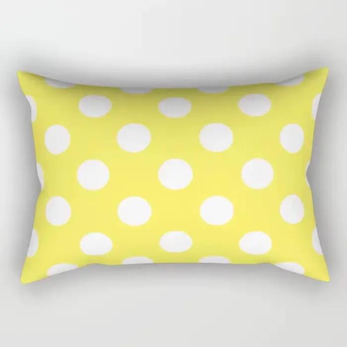 Juste de coussin rectangulaire géométrique jaune