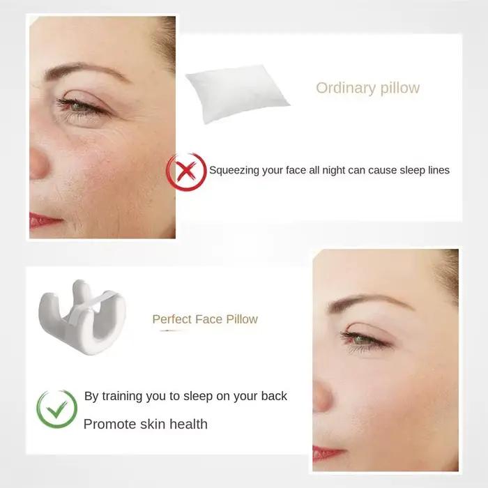 Oreiller de beauté avec rebond parfait pour les joues, soulagement du stress et oreiller à mémoire de forme anti-fatigue, super doux et confortable pour un sommeil réparateur