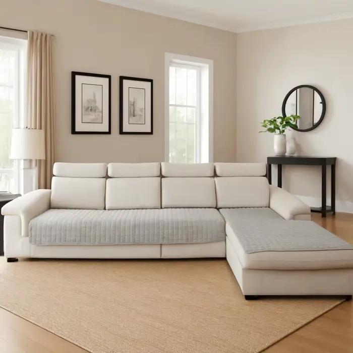Coussin de canapé en flanelle à carreaux minimaliste, résistant aux taches, lavable, antidérapant, coussin de siège chaud pour salon