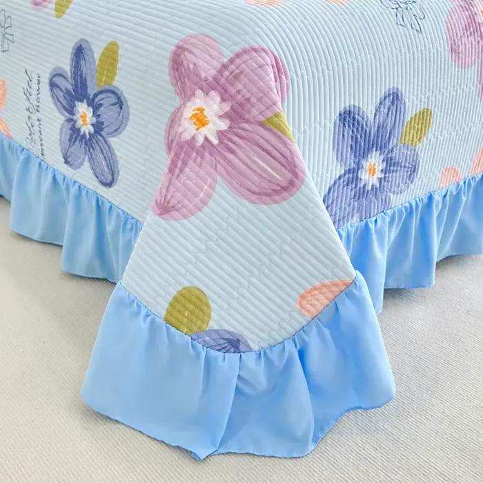Couvre-lits matelassés imprimés de fleurs pour lit