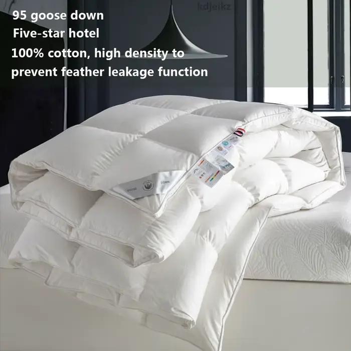 Couette en duvet d'oie 100% coton blanc