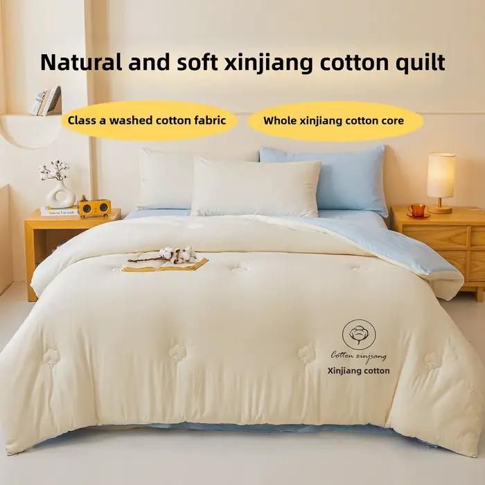 100% coton rempli Super doux automne hiver couette légère moelleux chaud couettes noyau Grade A confort matelassé Double