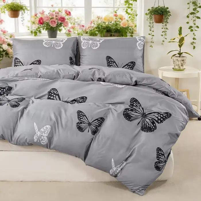 Ensemble de housse de couette à imprimé papillon 3 pièces