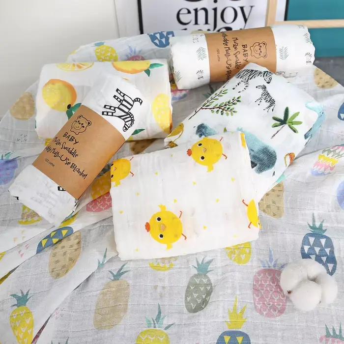 Couverture bébé emmaillotage bambou coton enveloppé serviette conception mince Double couche