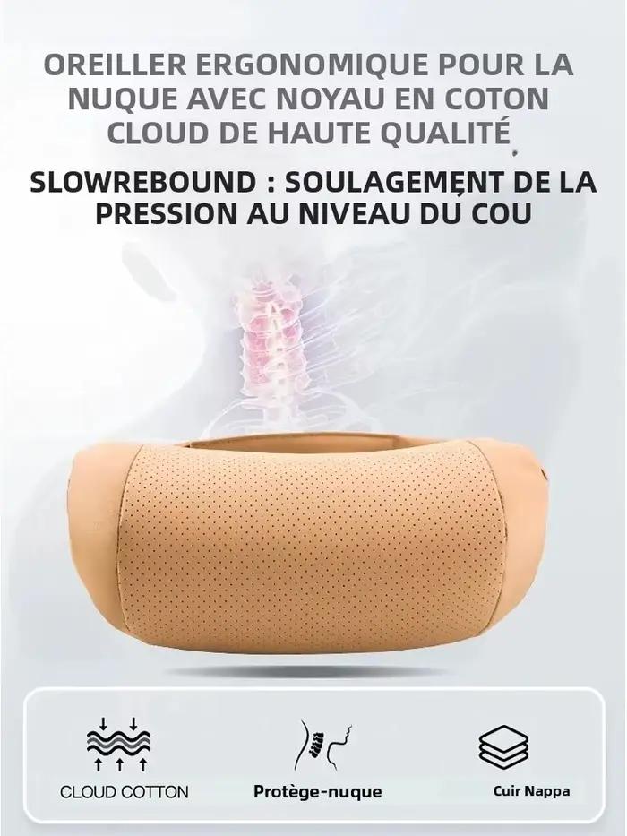 Oreiller de cou de voiture, coussin de taille d'appui-tête en mousse à mémoire de forme de voiture, appui-tête confortable et respirant, oreiller de voyage pour moteurs généraux 4 saisons