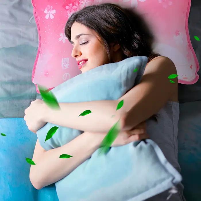 Oreiller Rafraîchissant en Gel pour l'Été, Pliable, Rempli d'Eau, pour Voyage en Extérieur, en PVC et Tissu Polyester, Anti-Moisissure et Imperméable