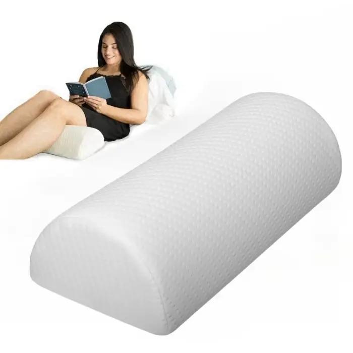 Coussin de soutien confortable pour les jambes, le dos et la tête, coussin lombaire pour oreiller semi-roulé, housse en coton à mémoire de forme