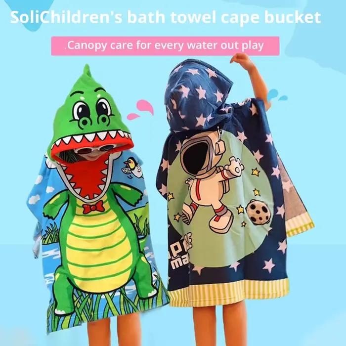 Serviette de bain à capuche pour nouveau-né, couverture ronde, dessin animé, Everak, bébé, enfant, bébé, peignoir, coton, garçon, fille, robe de plage, casquette d'astronome