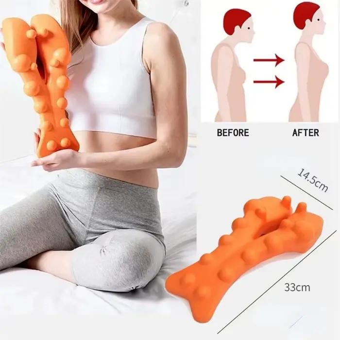 Oreiller cervical, coussin lombaire, oreiller de massage cervical, coussin d'acupression pour le dos, correcteur de posture du cou et des épaules, un excellent cadeau