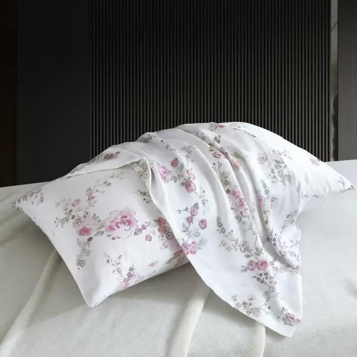 Nouvelle taie d'oreiller en soie de mûrier naturelle imprimée