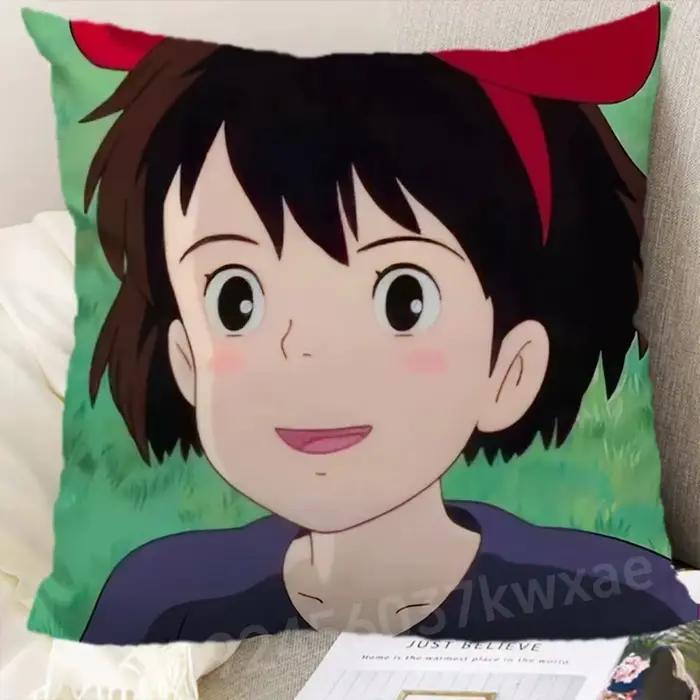 1 pièce Miyazaki Hayao Anime dos taie d'oreiller Kiki et Jiji imprimé Kiki Service de livraison taie d'oreiller décor de chambre seulement couverture