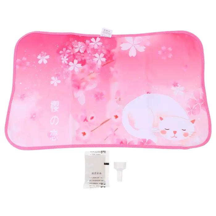 Oreiller Rafraîchissant en Gel pour l'Été, Pliable, Rempli d'Eau, pour Voyage en Extérieur, en PVC et Tissu Polyester, Anti-Moisissure et Imperméable