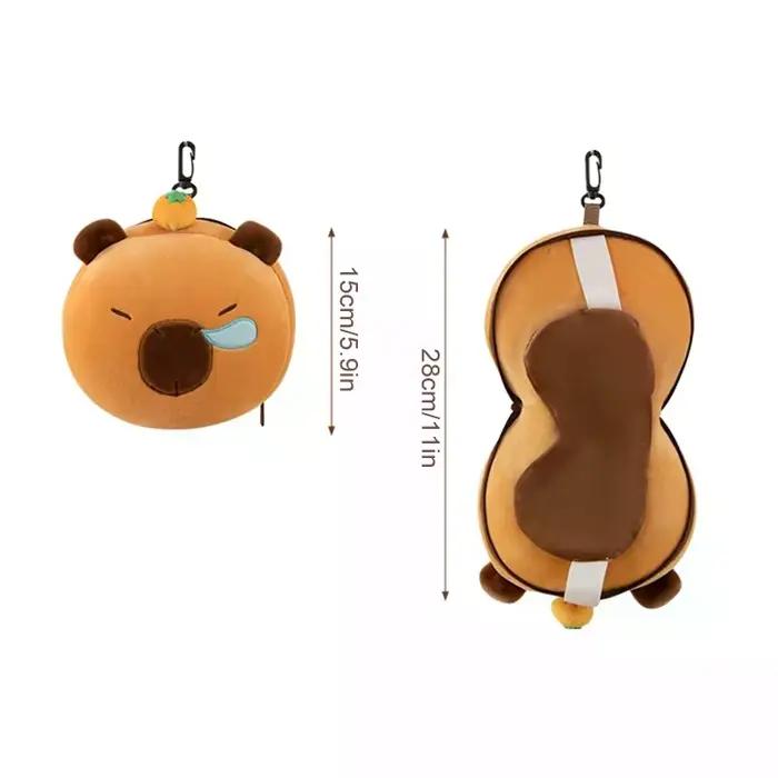 Oreiller de voyage 2-en-1 avec masque pour les yeux, peluche mignonne, oreiller de bureau portable, cadeau d'anniversaire