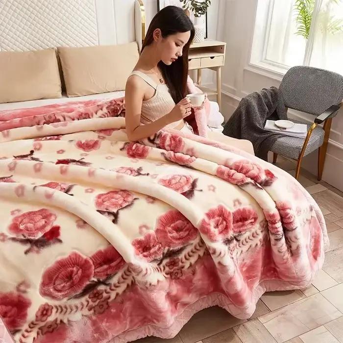 Nouvelles couvertures lestées chaudes pour lits haut de gamme épaissir chaleur couverture Raschel pour l'hiver automne Double face en peluche couette couette