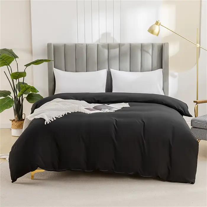 Housse de couette brossée Ultra douce de couleur unie, 1 pièce, literie simple et Double, essentielle pour les soirées confortables, Durable et hypoallergénique
