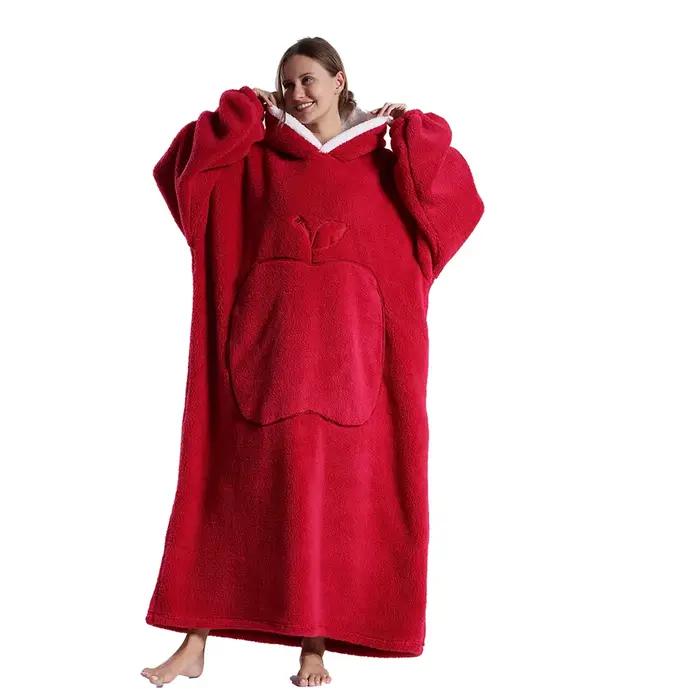 Couverture d'hiver à capuche avec manches pour hommes et femmes