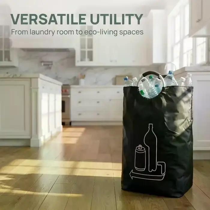 Panier à linge extra large 90L avec poignée en aluminium légère