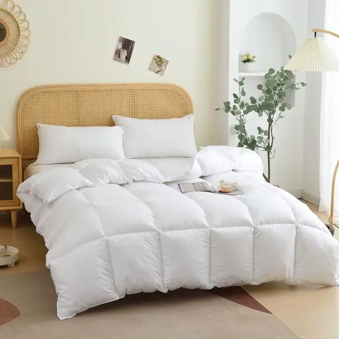 Couette douce et moelleuse pour quatre saisons, couverture matelassée épaisse, blanche, pour maison simple, hôtel, dortoir, noyau, livraison directe, 150x200cm