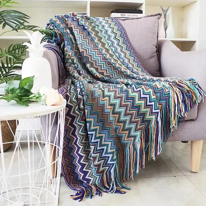 Boho lit Plaid couverture géométrie aztèque Baja couvertures ethnique canapé