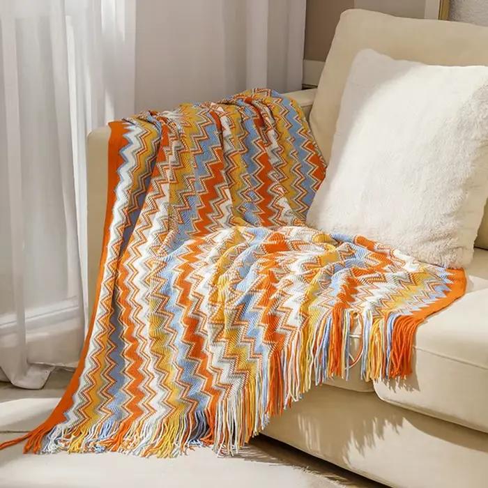 Boho lit Plaid couverture géométrie aztèque Baja couvertures ethnique canapé