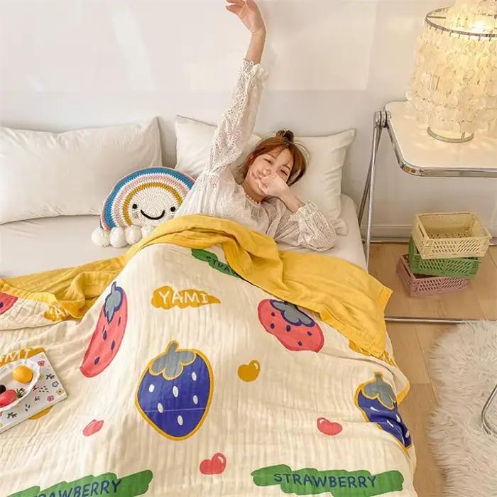 Couverture en mousseline de coton pour enfants et adultes
