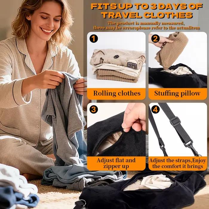 Oreiller de voyage confortable, réglable, en forme de U, lavable, multifonctionnel, pliable, Portable, pour avion