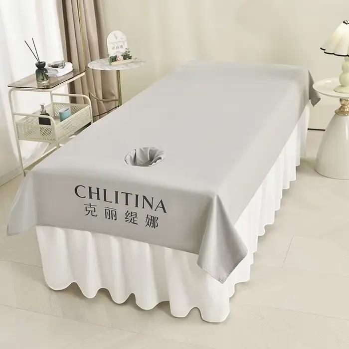 Drap de lit de beauté 120x230cm avec/sans trou pour salon de beauté
