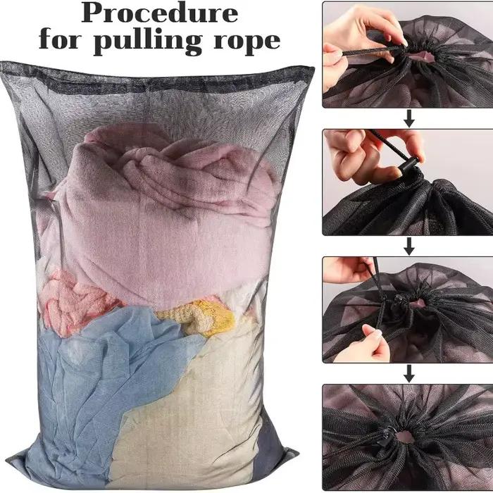 Sac à linge en filet avec cordon de serrage