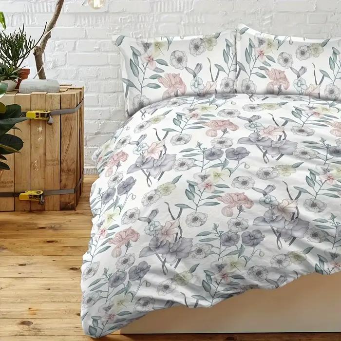 Parure de lit florale, ensemble de housse de couette imprimée en 3D